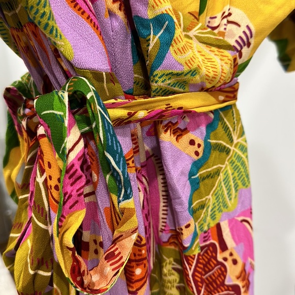 FARM Rio Mixed Beaks & Bananas Maxi Wrap Dress Size S NWT - Picture 5 of 13